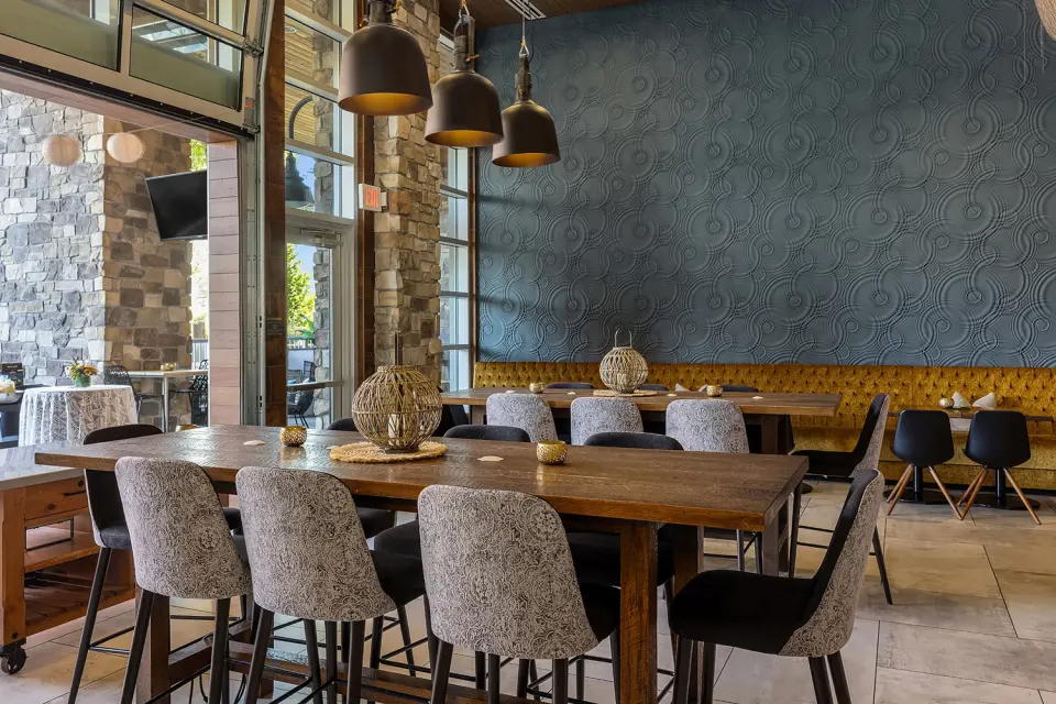 AKB - semi-private event in industrial-chic space with lofted ceilings and patio access