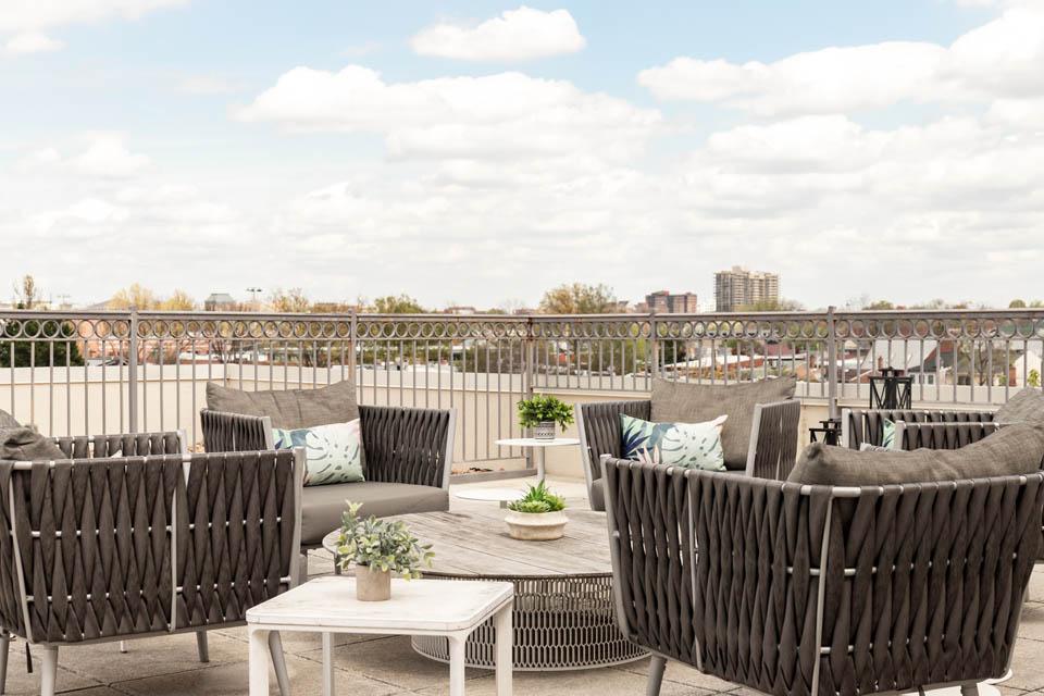 Outdoor terrace with seating