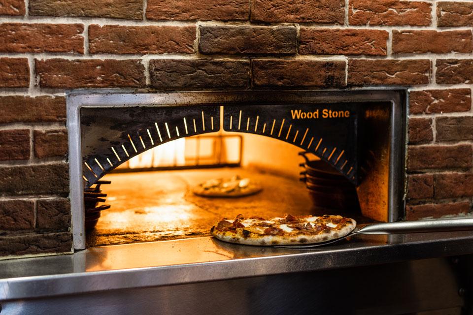 Pizza oven at The Tasting Room