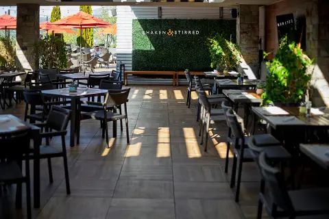 Sky & Vine covered seating at Archer Hotel Napa