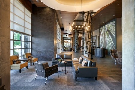 Hotel lobby with seating area