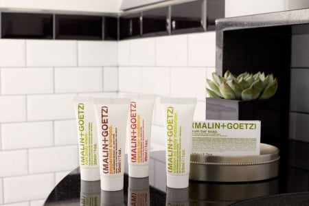 Malin+Goetz luxury bath amenities in bathroom