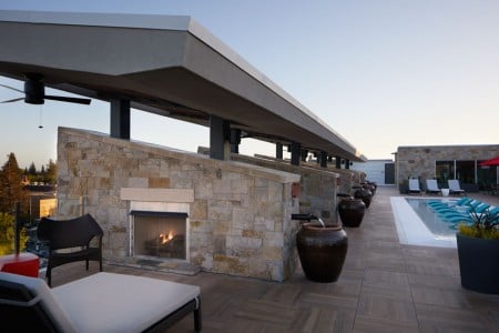 Cabanas with fireplaces and seating 