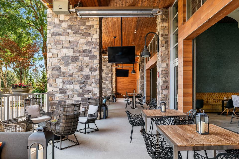AKB outdoor patio with heaters and TVs