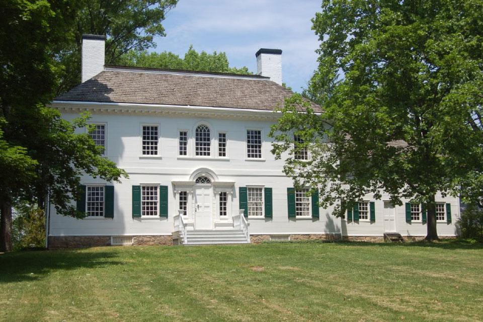 White Historic House in the Morristown Park