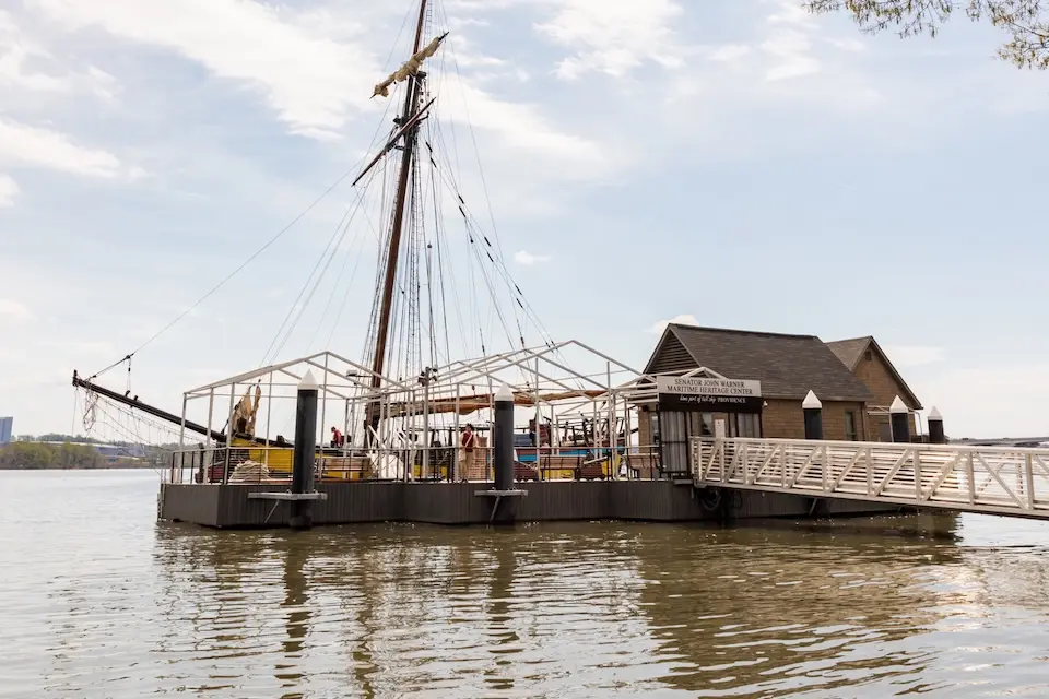 Alexandria Historical District – historic sailing ship docked along the waterfront on the Potomac River