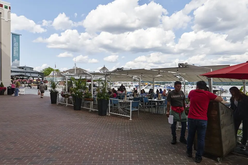 Old Town Alexandria - people dining outside near the Potomac River