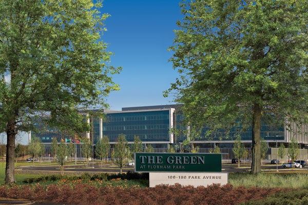 The BASF Group Building with The Green sign 