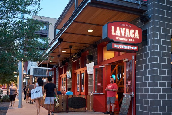 Lavaca Street Bar exterior with sidewalk 