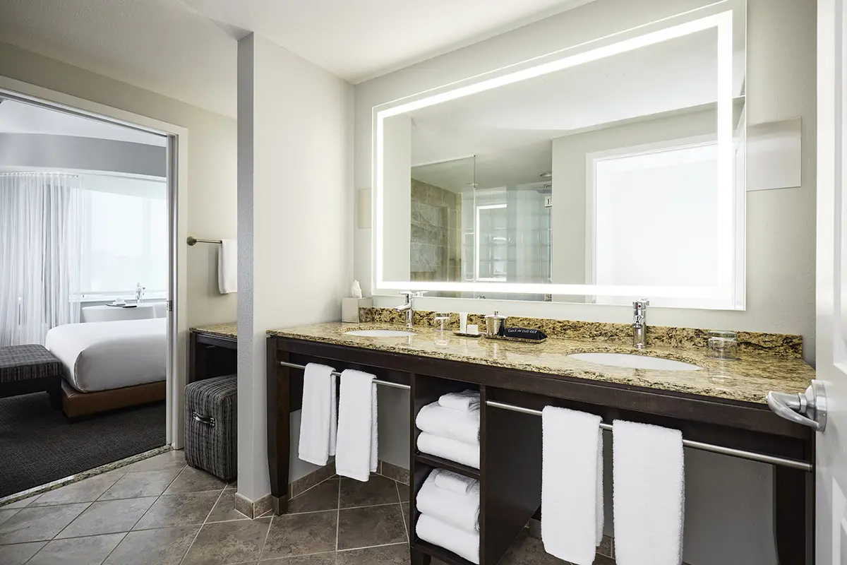 The Grand Den Mobility-Accessible Suite vanity