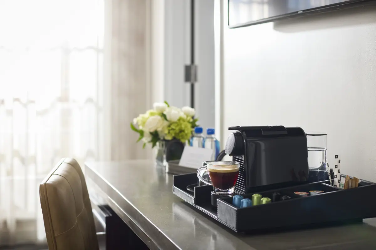 Computer desk with Nespresso