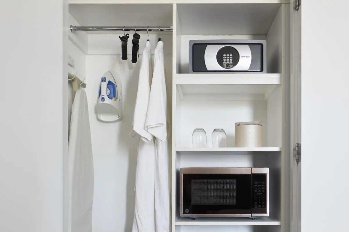 Archer’s Guest Room Closet with Amenities