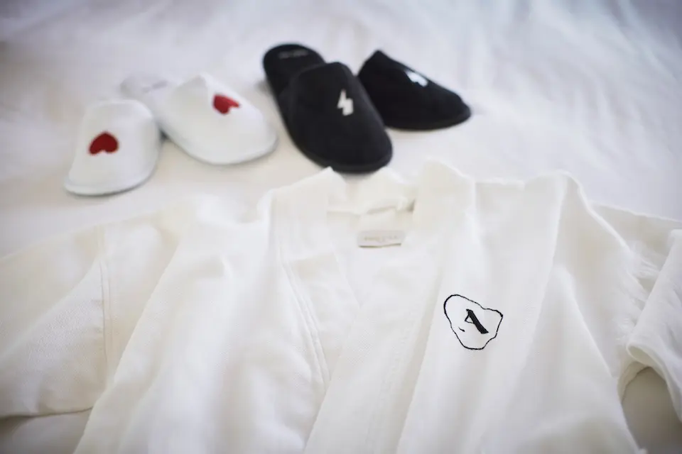 Frette bathrobe with slippers