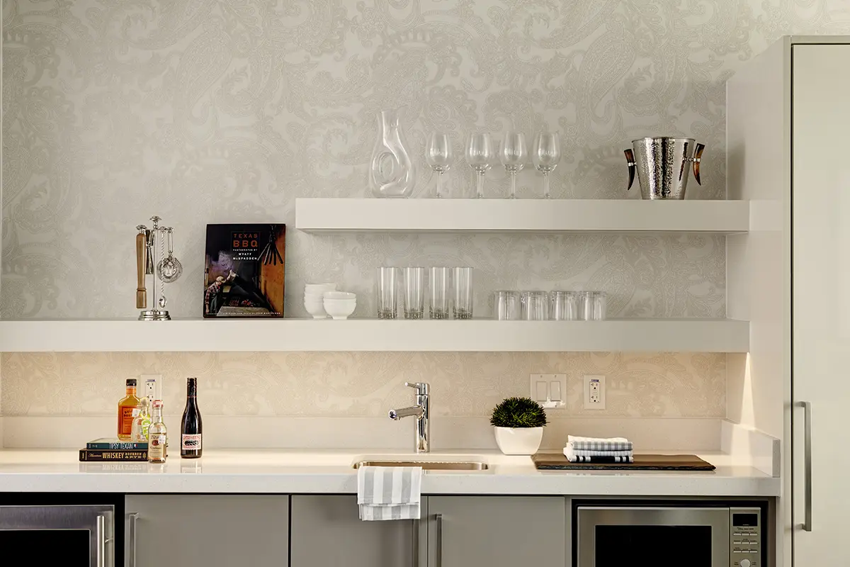 Archer's Den - sleek wet bar fully stocked for entertaining