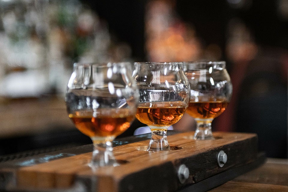 Archer Hotel Napa Whiskey Bar with three glasses