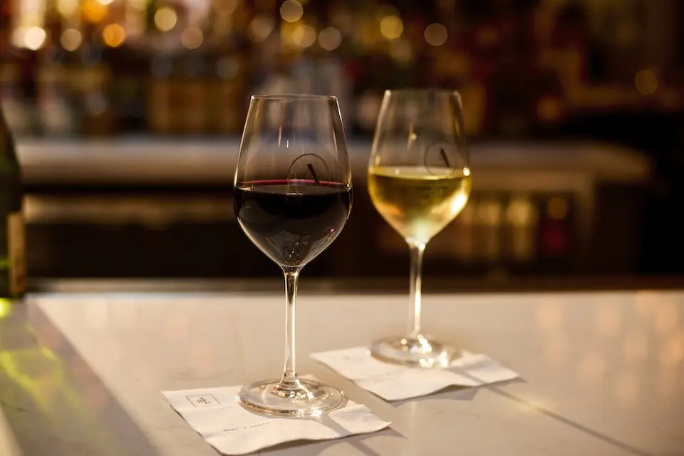 Two glasses of wine at AKB
