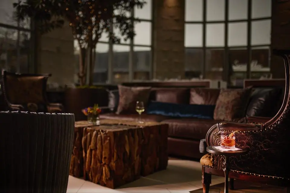 AKB lounge with old fashioned cocktail