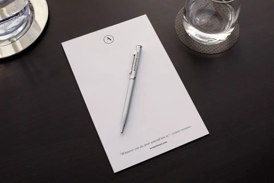 Archer Hotel Napa Notepad by Robert Mondavi