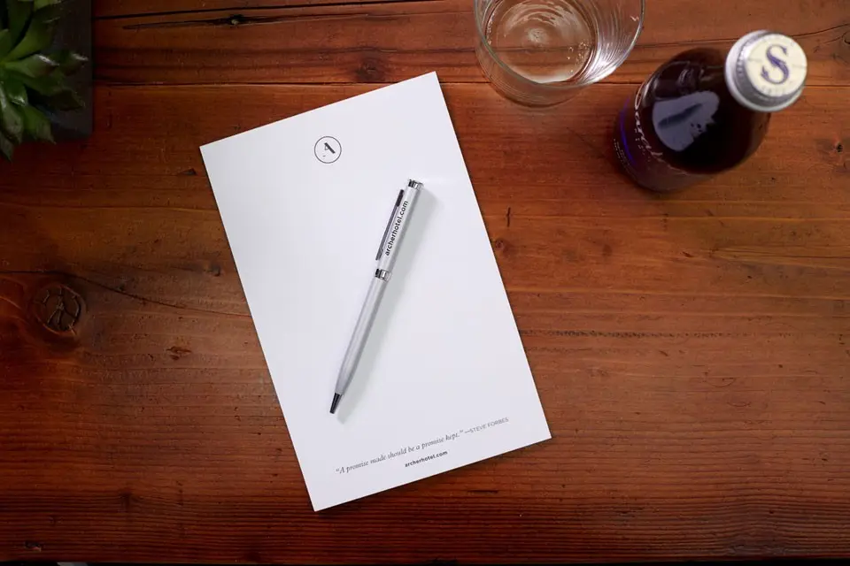 Archer Hotel Florham Park - The Great Room A notepad and pen