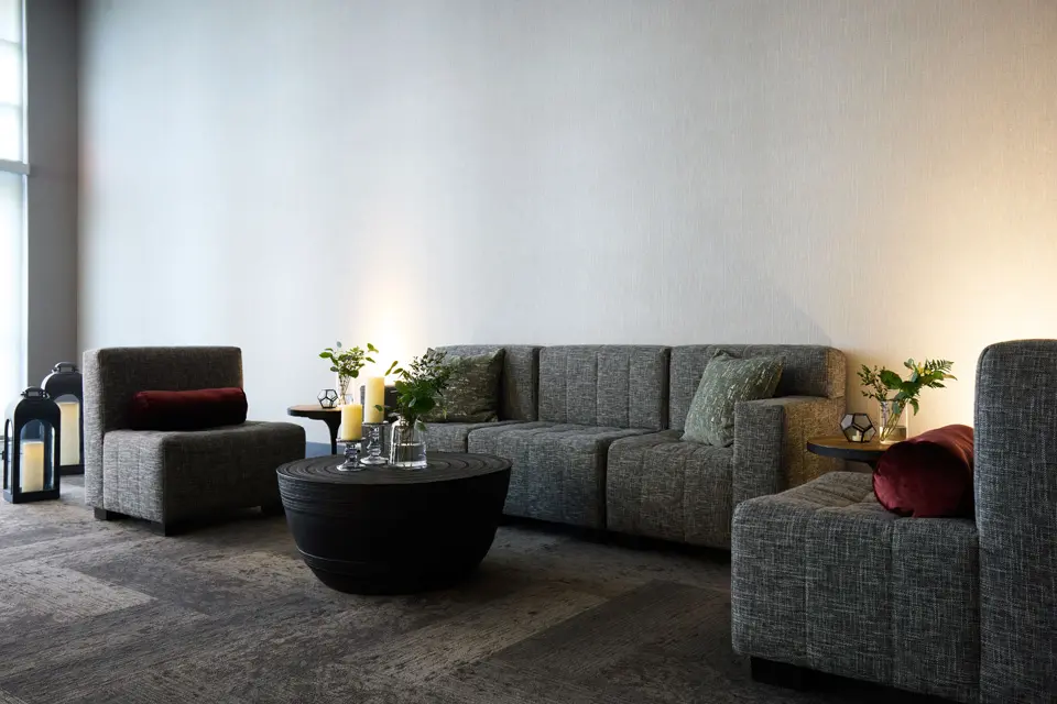 Great Room social event lounge setup at Archer Hotel Redmond