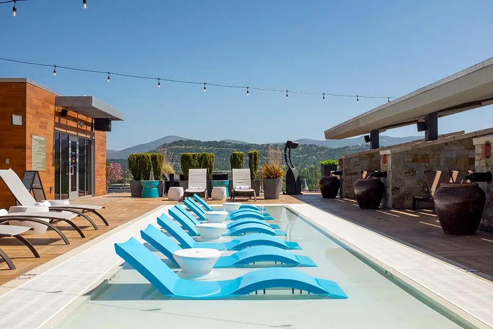 Archer Napa's Water Deck with chairs