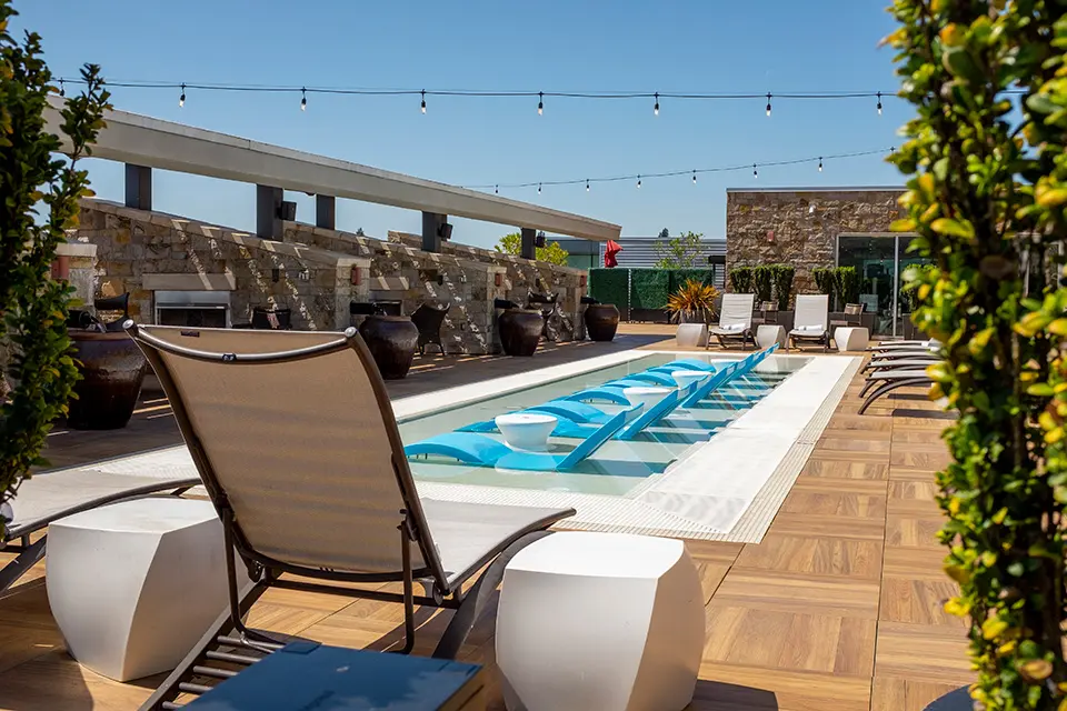 Archer Napa's Water Deck cabanas