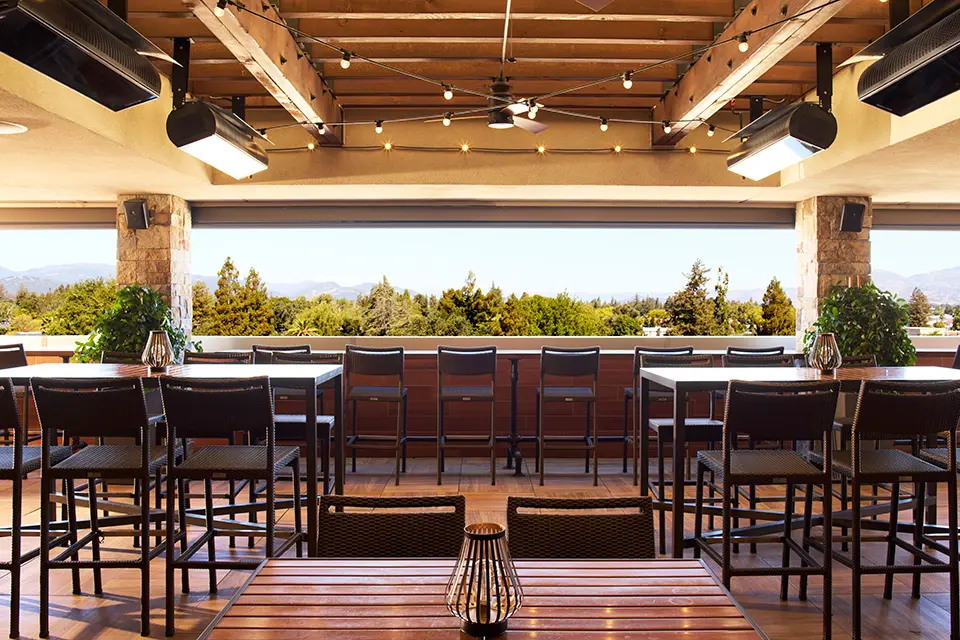 Archer Napa Rooftop Bar - seating with view