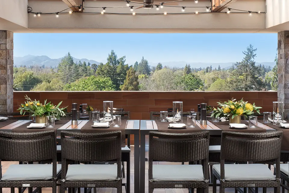 Rooftop dining at Archer Napa