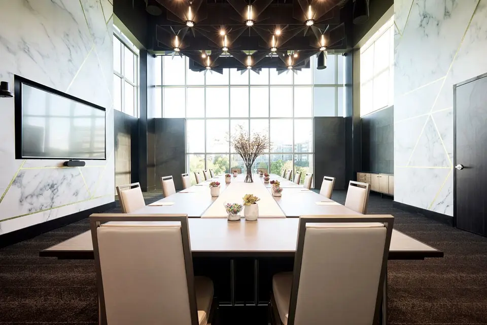 Oasis Salon — boardroom setup