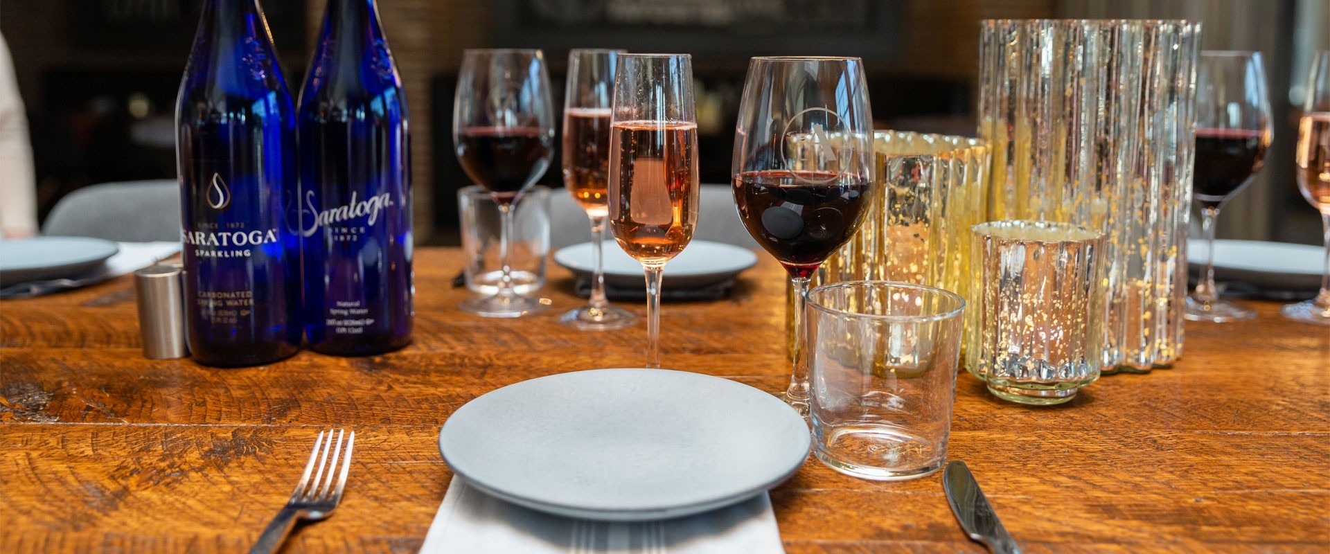 Archer Hotel Falls Church - table with drink and plates